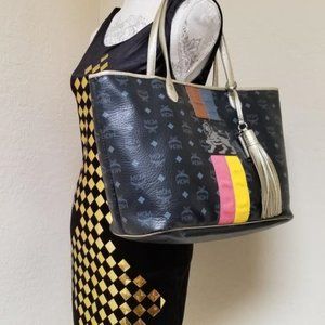 MCM With Dust Shopper Style Black Tote